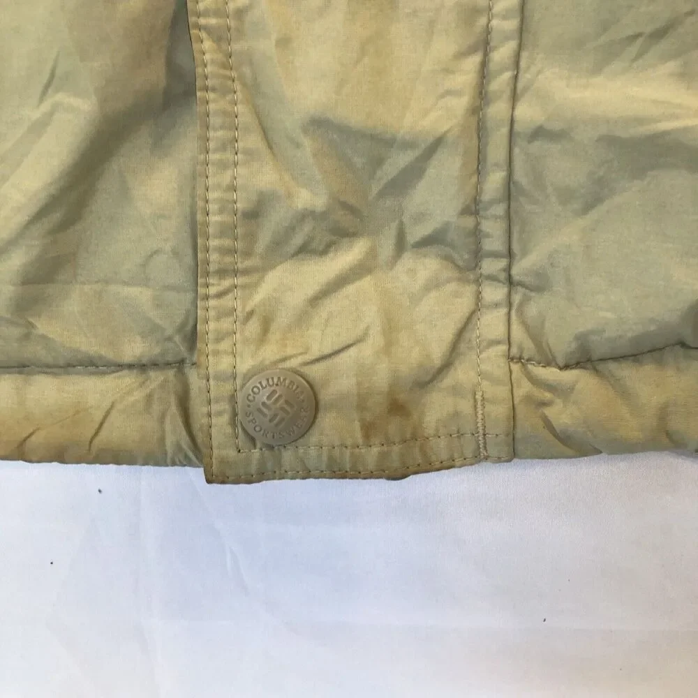 Columbia Sportswear Green Tan Colorblock Fleece Lined Winter Coat Men's Medium